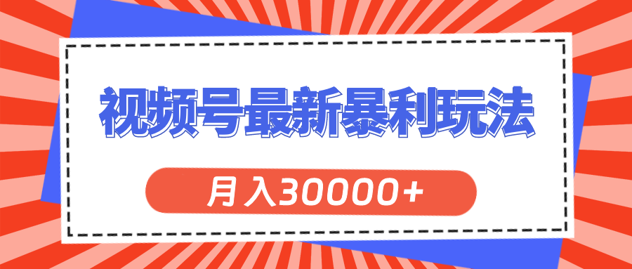 （11588期）视频号最新暴利玩法，轻松月入30000+-理想项目库