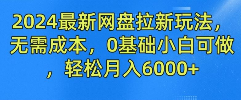 2024最新网盘拉新玩法，无需成本，0基础小白可做，轻松月入6000+【揭秘】-理想项目库