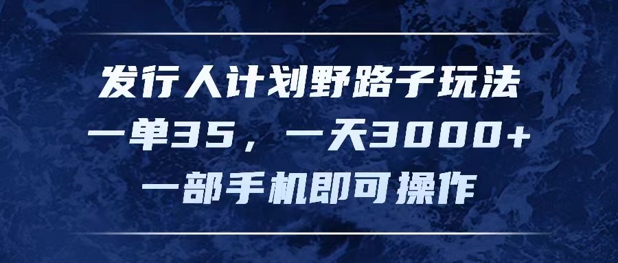 （11750期）发行人计划野路子玩法，一单35，一天3000+，一部手机即可操作-理想项目库