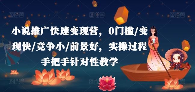 小说推广快速变现营，0门槛/变现快/竞争小/前景好，实操过程手把手针对性教学-理想项目库