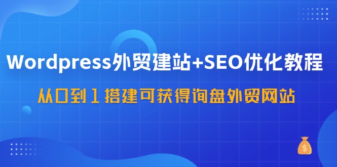 WordPress外贸建站+SEO优化教程，从0到1搭建可获得询盘外贸网站（57节课）-理想项目库