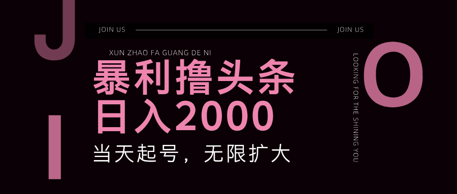 （11929期）暴力撸头条，单号日入2000+，可无限扩大-理想项目库