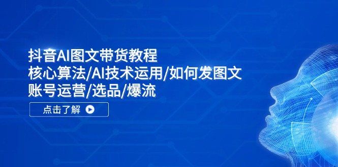 （11958期）抖音AI图文带货教程：核心算法/AI技术运用/如何发图文/账号运营/选品/爆流-理想项目库