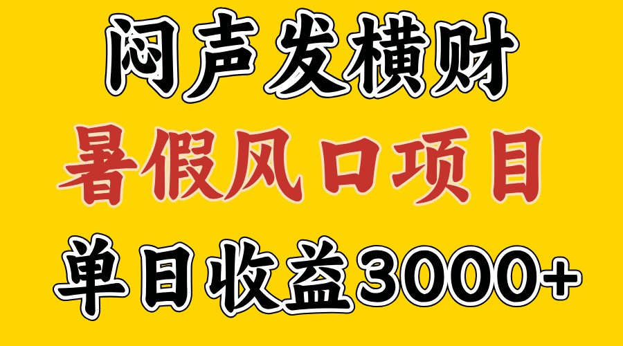 30天赚了7.5W 暑假风口项目，比较好学，2天左右上手-理想项目库