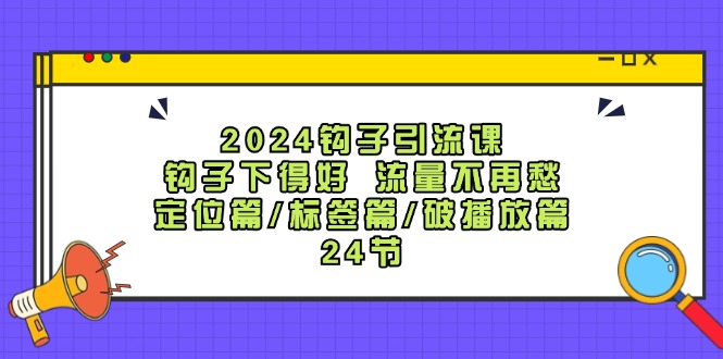 （12097期）2024钩子·引流课：钩子下得好 流量不再愁，定位篇/标签篇/破播放篇/24节-理想项目库