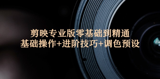 （12310期）剪映专业版零基础到精通：基础操作+进阶技巧+调色预设"-理想项目库