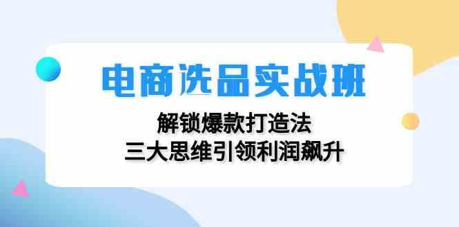 电商选品实战班：解锁爆款打造法，三大思维引领利润飙升-理想项目库