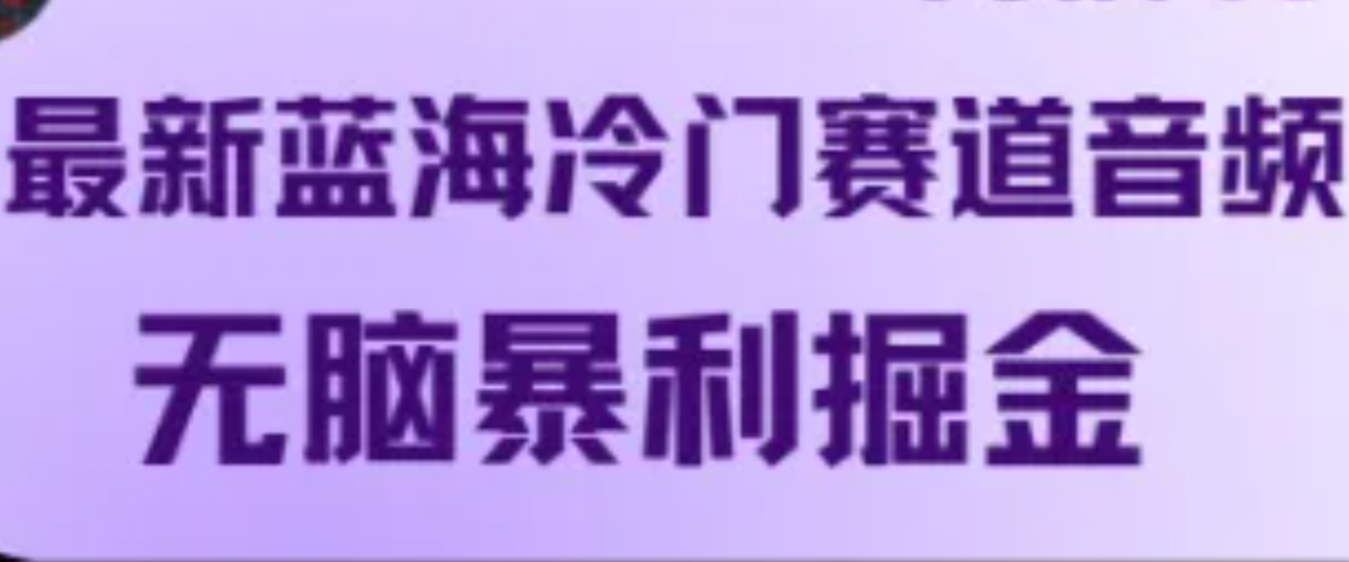 最新蓝海冷门赛道音频，无脑暴利掘金-理想项目库