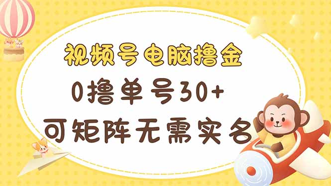 视频号电脑撸金 0撸单号30+ 可矩阵 无需实名多号多得-理想项目库
