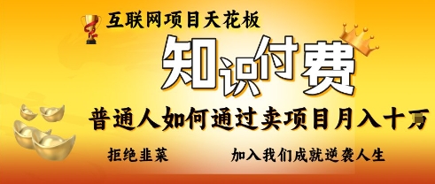 互联网项目天花板，知付付费项目，普通人如何通过卖项目月入十个，拒绝韭菜【揭秘】-理想项目库