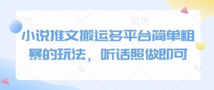 小说推文搬运多平台简单粗暴的玩法，听话照做即可-理想项目库