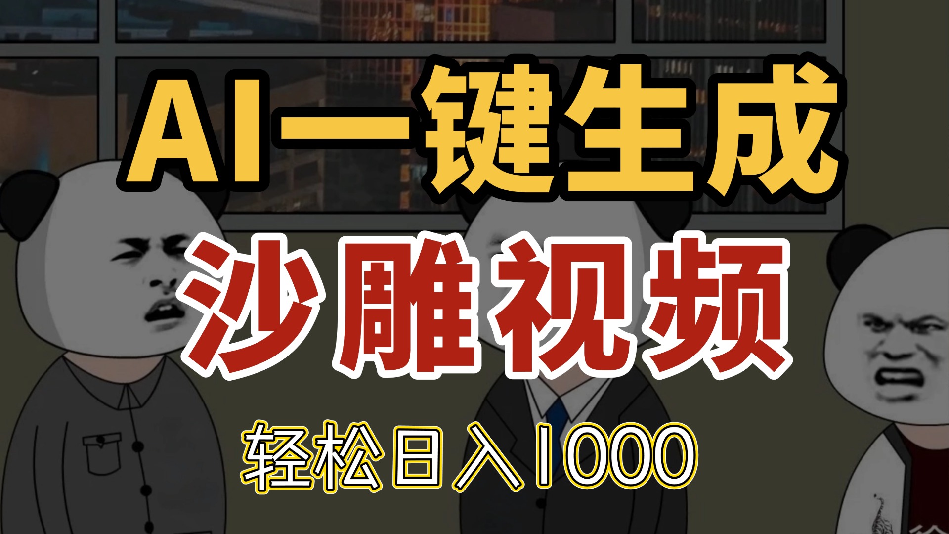 AI一键生成沙雕视频，一条视频千万播放，轻松日入1000-理想项目库