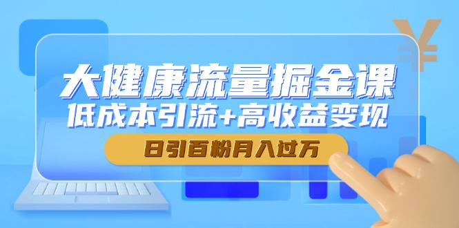 大健康流量掘金课，低成本引流+高收益变现，日引百粉月入过万-理想项目库