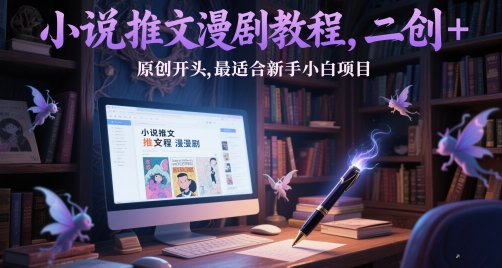 小说推文漫剧教程，二创+原创开头，最适合新手小白项目-理想项目库