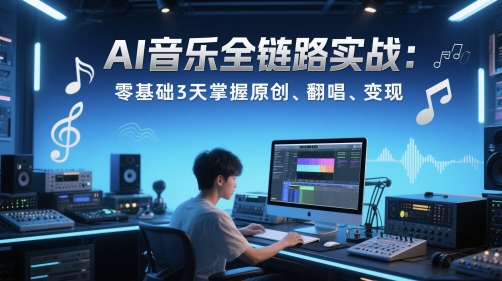 AI音乐全链路实战变现课：零基础3天掌握原创、翻唱、变现-理想项目库