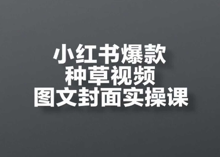 小红书爆款种草视频图文封面实操课，​开店、选品、引流、变现全流程-理想项目库
