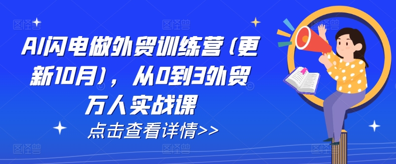 AI闪电做外贸训练营(更新25年5月)，从0到3外贸万人实战课-理想项目库