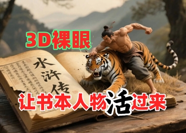 书本人物裸眼3D视频，新的玩法，流量超猛，保姆级教程-理想项目库