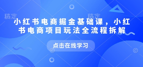 小红书电商掘金课，小红书电商项目玩法全流程拆解(更新5月)-理想项目库