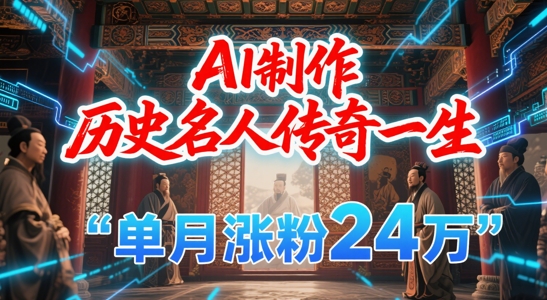 暴力起号！用AI制作历史名人传奇一生，单月涨粉24W，涨粉+变现赛道黑马来了-理想项目库