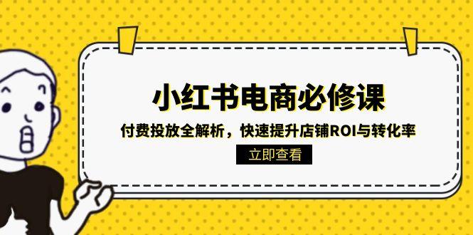 小红书电商必修课：付费投放全解析，快速提升店铺ROI与转化率-理想项目库