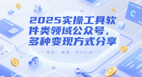 2025实操工具软件类领域公众号，多种变现方式分享-理想项目库