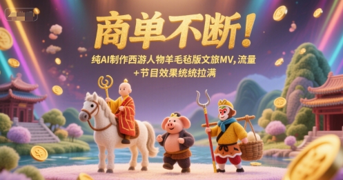 商单不断！纯AI制作西游人物羊毛毡版文旅MV，流量+节目效果统统拉满-理想项目库