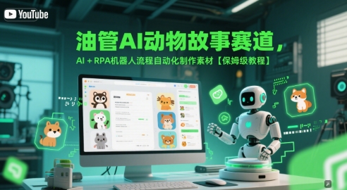 油管AI动物故事赛道，AI+RPA机器人流程自动化制作素材【保姆级教程】-理想项目库