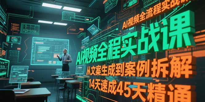 AI视频全流程实战课，从文案生成到案例拆解，14天速成45天精通-理想项目库