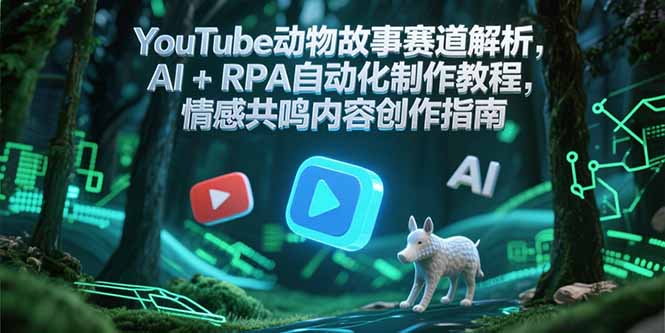 YouTube动物故事赛道解析，AI+RPA自动化制作教程，情感共鸣内容创作指南-理想项目库