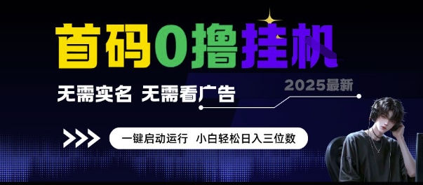 首码0撸挂G项目，无需实名无需看广告 一键启动运行，小白轻松日入三位数【揭秘】-理想项目库