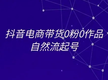 抖音电商带货0粉0作品自然流起号，抖音电商教程-理想项目库
