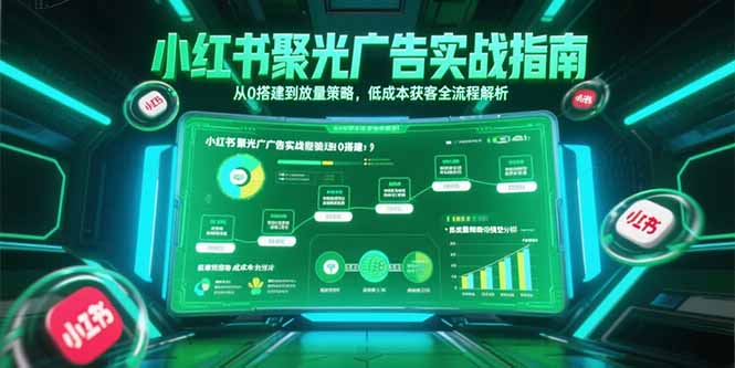 小红书聚光广告实战指南，从0搭建到放量策略，低成本获客全流程解析-理想项目库