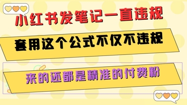 小红书发笔记一直违规，套用这个公式不仅不违规，来的还都是精准的付费粉-理想项目库