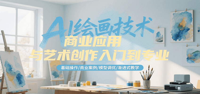 AI绘画技术商业应用与艺术创作入门到专业，基础操作/商业案例/模型调优/渐进式教学-理想项目库