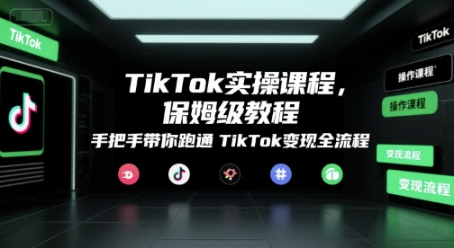 TikTok实操课程，保姆级教程，手把手带你跑通TikTok变现全流程-理想项目库