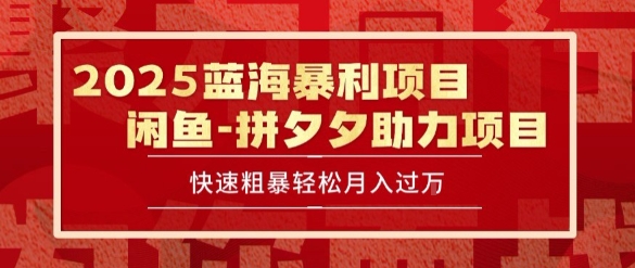 2025 最新闲鱼蓝海暴利项目 快速粗暴让你月入过1W不是梦，保姆级教程【揭秘】-理想项目库